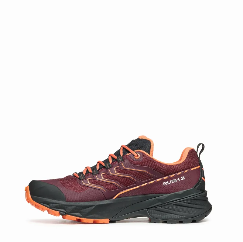 Scarpa Womens Rush GTX 2 Shoes - Burgandy-Dusty Orange-2